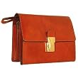 Pratesi Men's Triple Gusset Brown Leather Clutch