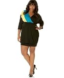 Baby Phat Plus Size Surplice V-Neck Dress with Contrast Color
