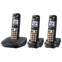 Panasonic KX-TG6413T Dect 6.0 Digital Cordless Phone with 3 Handsets (Titanium Black)