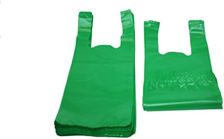 200 Black Easy Open & Easy-tie Handle 15" Strong Leak- Proof Poop Bags, Dog Waste Bags Made in USA (not on rolls) (Green)