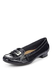 Footglove™ Original Leather Wide Fit Buckle Trim Moccasins