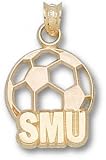 SMU Mustangs Solid 10K Gold ''SMU'' Soccerball Pendant