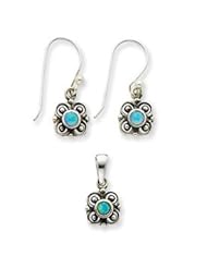 Genuine IceCarats Designer Jewelry Gift Sterling Silver Created Opal Earring & Pendant Set