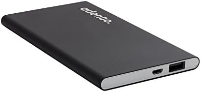 Adento 6500 mAh External Battery USB Portable Charger Ultra Thin Power Bank, ultra portable Back Up Battery Pack for Peak Performance in High Quality Aluminum Body, external battery for iPhone 6, iPhone 6 Plus, iPhone 5, all iPad generations, iPod, Nexus and many more makes and models, rapidly recharges all USB powered devices as fast as a wall charger, mobile battery pack for traveling, hiking & the outdoors; Color: Black