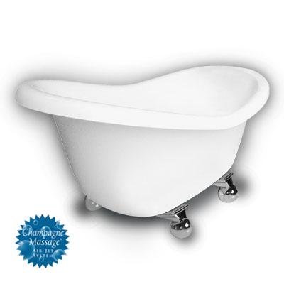 American Bath Factory B1-1600-WW-DM3-M2-35-CH-C1-RH Princess Slipper Clawfoot Bathtub in White, Cann