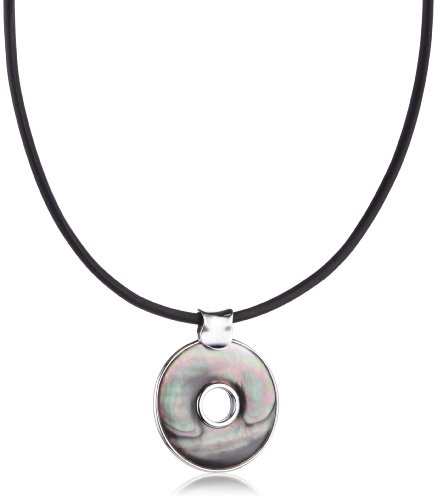 Bella Donna Damen-Halskette mit Anh&auml;nger 925 Sterlingsilber schwarzer Perlmutt 44 + 5 cm 1 Preisvergleich