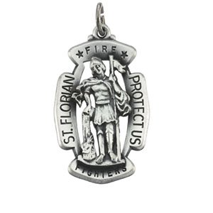 Clevereve's Sterling Silver 30.00X20.00 mm St. Florian Medal W 24 Inch Chain