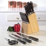 SlitzerTM 15pc Forged Style Cutlery Set in Bamboo Block