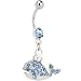 Solar Blue Jeweled Whale Dangle Belly Ring