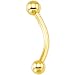 16 Gauge Gold Electro Titanium Eyebrow Ring