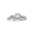 14K White Gold 0.01 ct. Diamond and 5 x 3 MM Pearl Ring