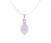 Necklace - N26 - Genuine Semi Precious Gemstone on Five-Strand Organza and Cotton Cord + 2" Extension Chain - Oval Shape ~ Pink Opalite