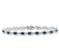 14K WG Marquise Blue Sapphire Diamond Tennis Bracelet