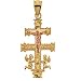 14K Yellow Gold Cara Vaca Crucifix Pendant