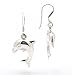 Jewelry : Puffed 3D Sterling Silver Diving Dolphin Hook Earrings