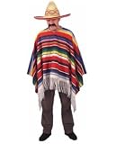 MENS NEW MEXICAN PONCHO WILD WEST FANCY DRESS COSTUME