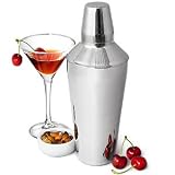3 Piece Manhattan Cocktail Shaker set (28 oz / 795ml - 26cm Tall) Stainless Steel Cocktail Shaker with Built in Strainer