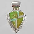 Sterling Silver, Turquoise and Opal Inlaid Pendant, #10662