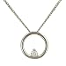 Round Diamond Circle Pendant on 18 Curb Chain .05cttw
