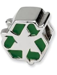 Recycle Symbol, Silver Charm for 3mm Charm Bracelets
