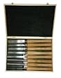 8 Pc Professional Wood Lathe Chisel Set, M2 Steel, with Wood Case