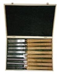 8 Pc Professional Wood Lathe Chisel Set, M2 Steel, with Wood Case