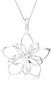 Sterling Silver Open Double Flower Pendant, 16" - 18"