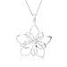 Sterling Silver Open Double Flower Pendant, 16" - 18"