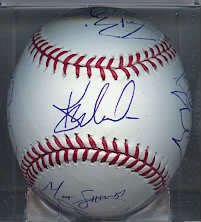 2010 MILWAUKEE BREWERS TEAM SIGNED AUTOGRAPHED BASEBALL BASE TREVOR HOFFMAN COA + PROOF PHOTO