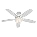 Hunter Fan Company 53089 Builder Deluxe Indoor Ceiling Fan with LED Light and Pull Chain Control, 52