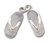 Solid Sterling Silver Flip-Flop Sandals Charm