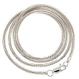 Bright Sterling Silver Snake Chain 18 Inch x 2mm Necklace