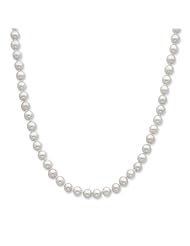 Sterling Silver 16in 5-6mm Grey Freshwater Cultured Pearl Necklace.