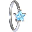 Aquamarine Cubic Zirconia STAR Captive Ring