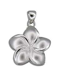Hawaiian Jewelry Sterling Silver Small Plumeria Flower Pendant