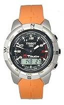 Tissot Men's T-Touch Polished Titanium Orange Rubber Watch #T33.7.878.92