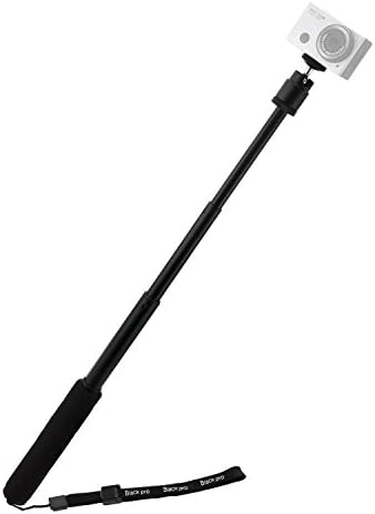 Black Pro - Adjustable Telescopic Pole with Attachment Straps for Wifi Remote - 9" to 21" Extension - 'Twist and Lock' Easy Extension and Retraction - Tripod Mount Suitable for Gopro Hero 4, 3+, 3, 2, 1 and Other Cameras - 1 Wifi Remote Strap / 1 Wrist Strap / 1 Lanyard Included (Black)/1cleaning Cloth/1 Remote Control Silicone Case