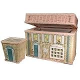Wicker Hamper and Wastebasket - Doll Shop