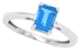 1.00ct Emerald Cut Blue Topaz Ring in 10Kt White Gold-6