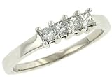 4 Stone prong Set Princess Cut Diamond Wedding Band