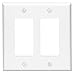 Leviton 2-Gang Decora/GFCI Device Wallplate, 80609-W, White
