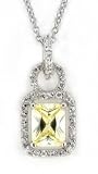 YELLOW PRONG CUBIC ZIRCONIA NECKLACE