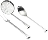 Eastman Outdoors 38211 3-Piece Stainless Steel Cooking Utensil Set (Spoon, Fork, Skimmer)