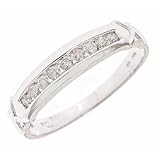 1/3 Carat T.W. Round Cut Diamond Men's Wedding Ring 14K White Gold - Size 7