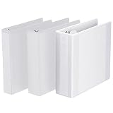 Economy Concealed Rivet Round-Ring View Binder, 1 Capacity, Letter, White EXP60011