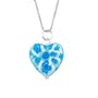 Summer Murano Glass Sterling Silver Bead Light Blue Millefiori Flower Heart Pendant