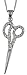Barber Hair Dresser Scissors Shears Silver Tone Charm Necklace - CRYSTALS ON BOTH SIDES - Fashion Jewelry