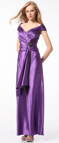 5219 Satin V-neck Homecoming Pageant Long Dress