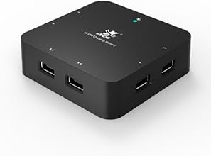 iXCC &reg; 6 USB 45W 8.8-Amp Family Size Black High Capacity [ Multi Ports] FAST AC Desk Charging Station [6-Port High Speed Charger]