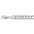 8" Diamond Cut Charm Bracelet with Lobster Clasp - 7.0mm Wide